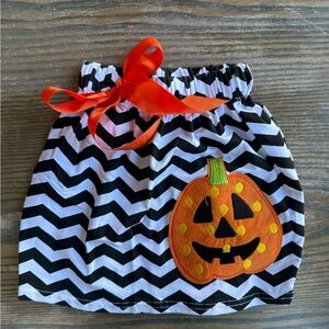Halloween Chevron Skirt with Pumpkin Patch